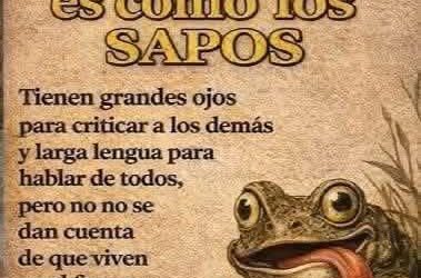 La gente envidiosa es como los sapos. . .